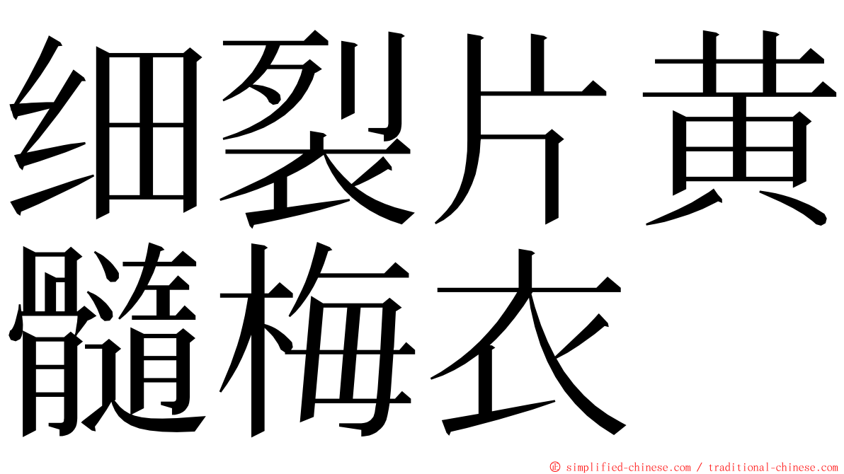细裂片黄髓梅衣 ming font
