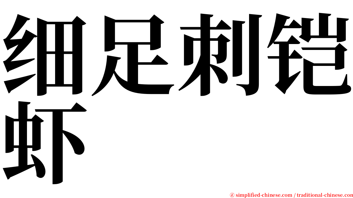 细足刺铠虾 serif font