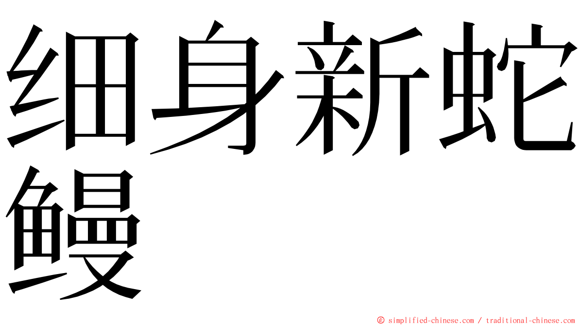 细身新蛇鳗 ming font