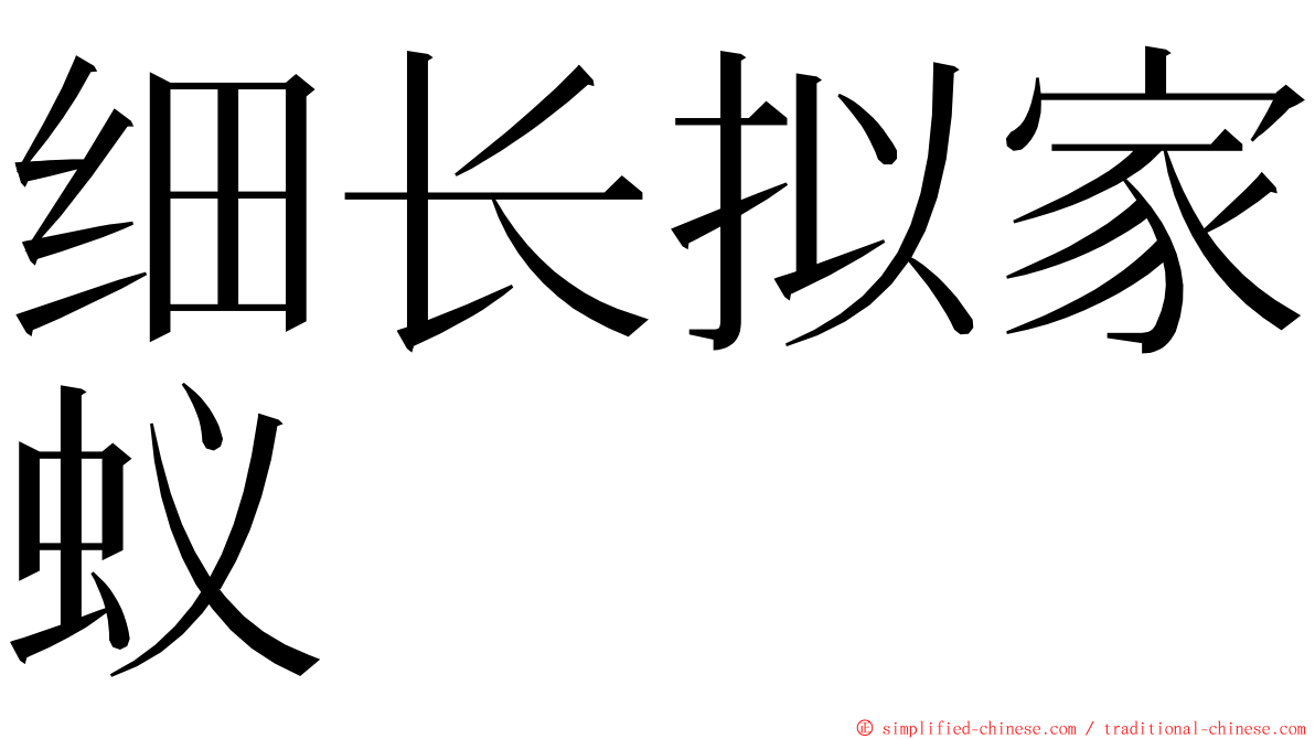 细长拟家蚁 ming font