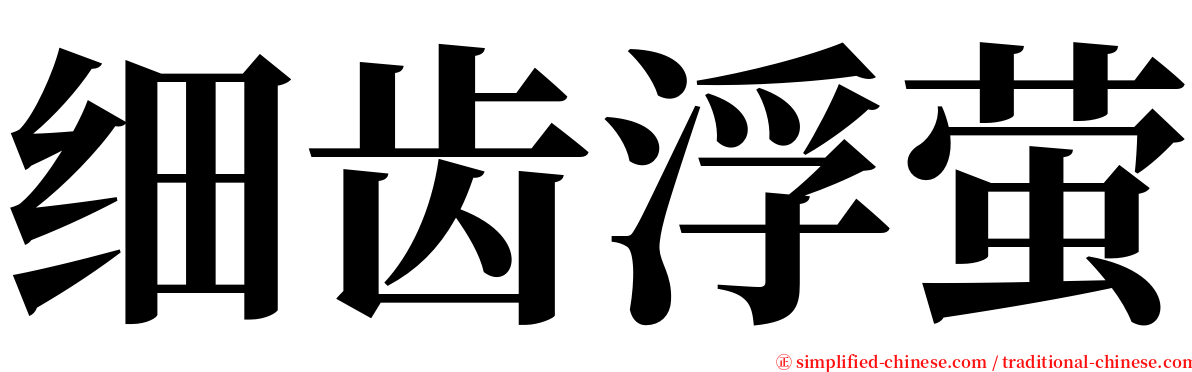 细齿浮萤 serif font