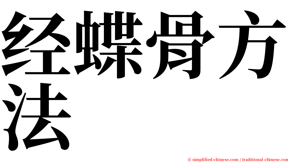经蝶骨方法 serif font