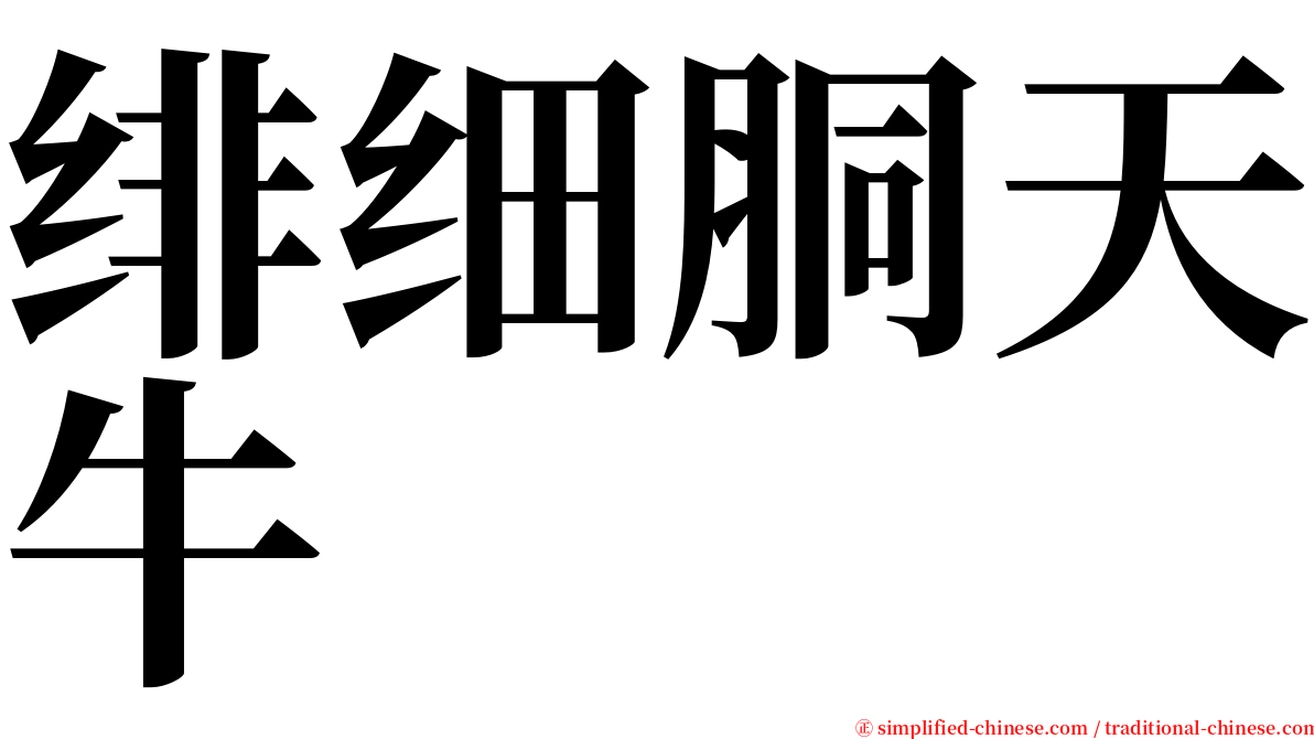 绯细胴天牛 serif font