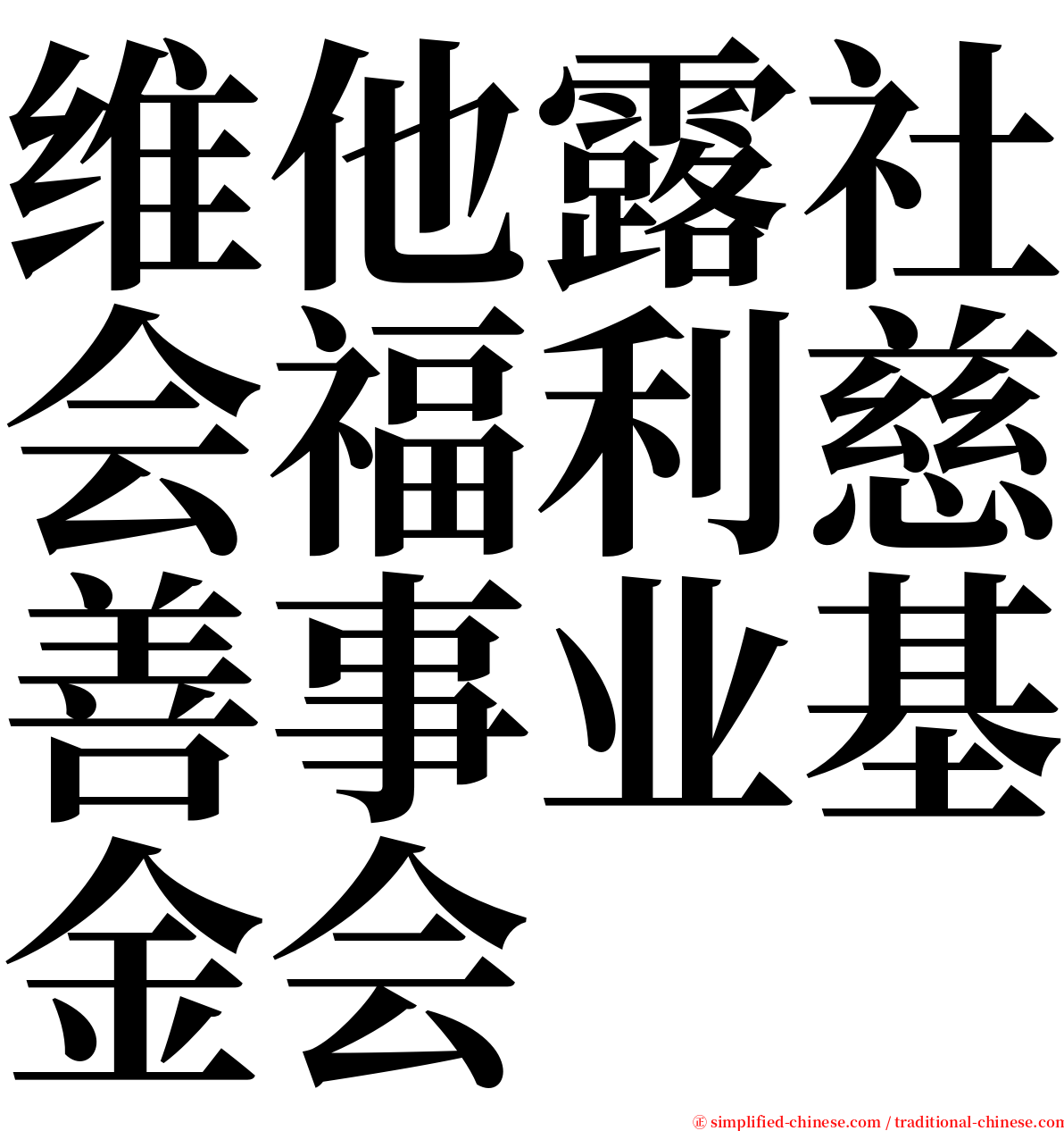 维他露社会福利慈善事业基金会 serif font