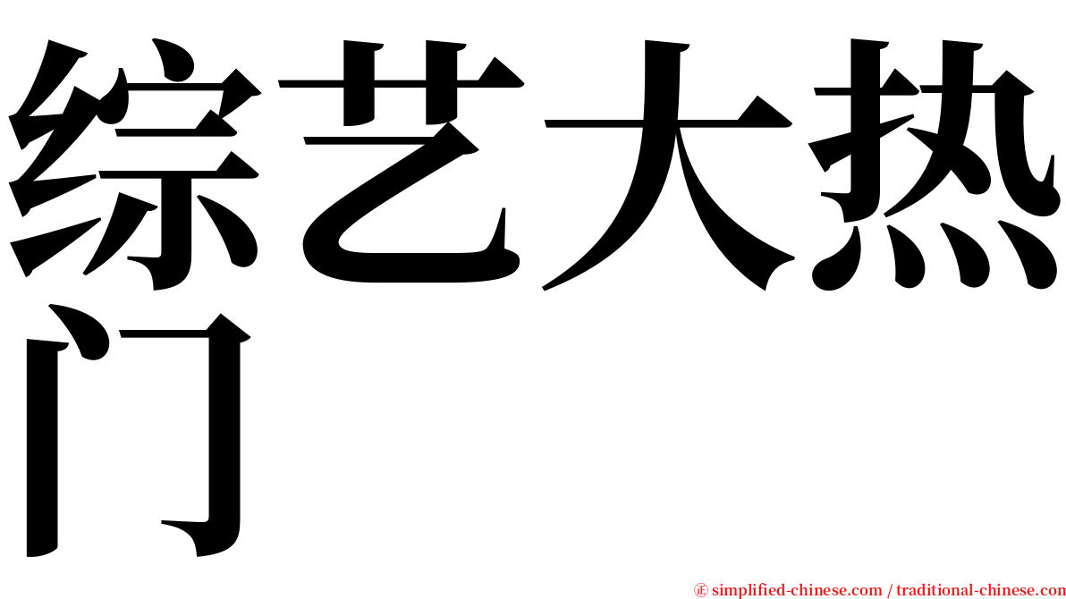 综艺大热门 serif font
