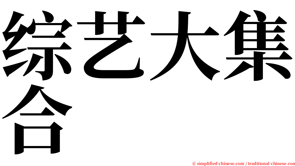 综艺大集合 serif font