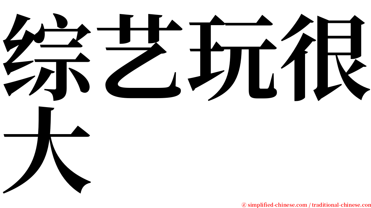 综艺玩很大 serif font