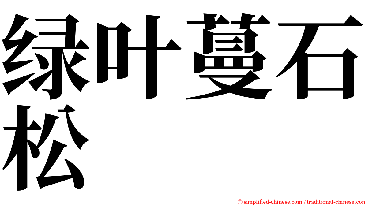 绿叶蔓石松 serif font