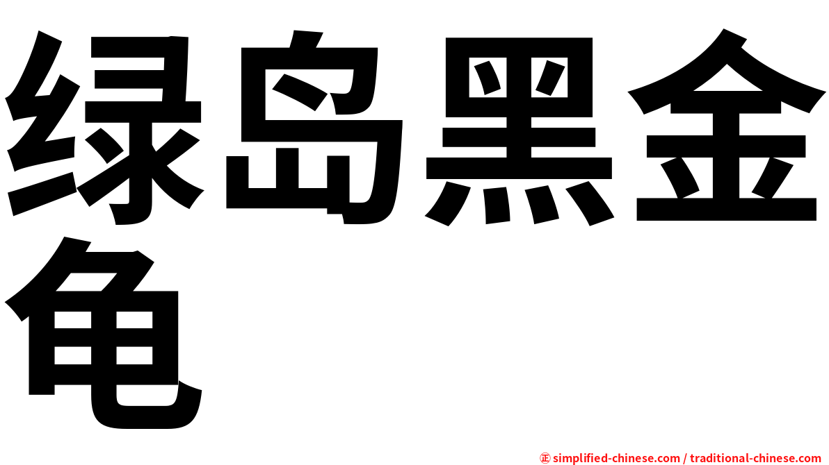 绿岛黑金龟