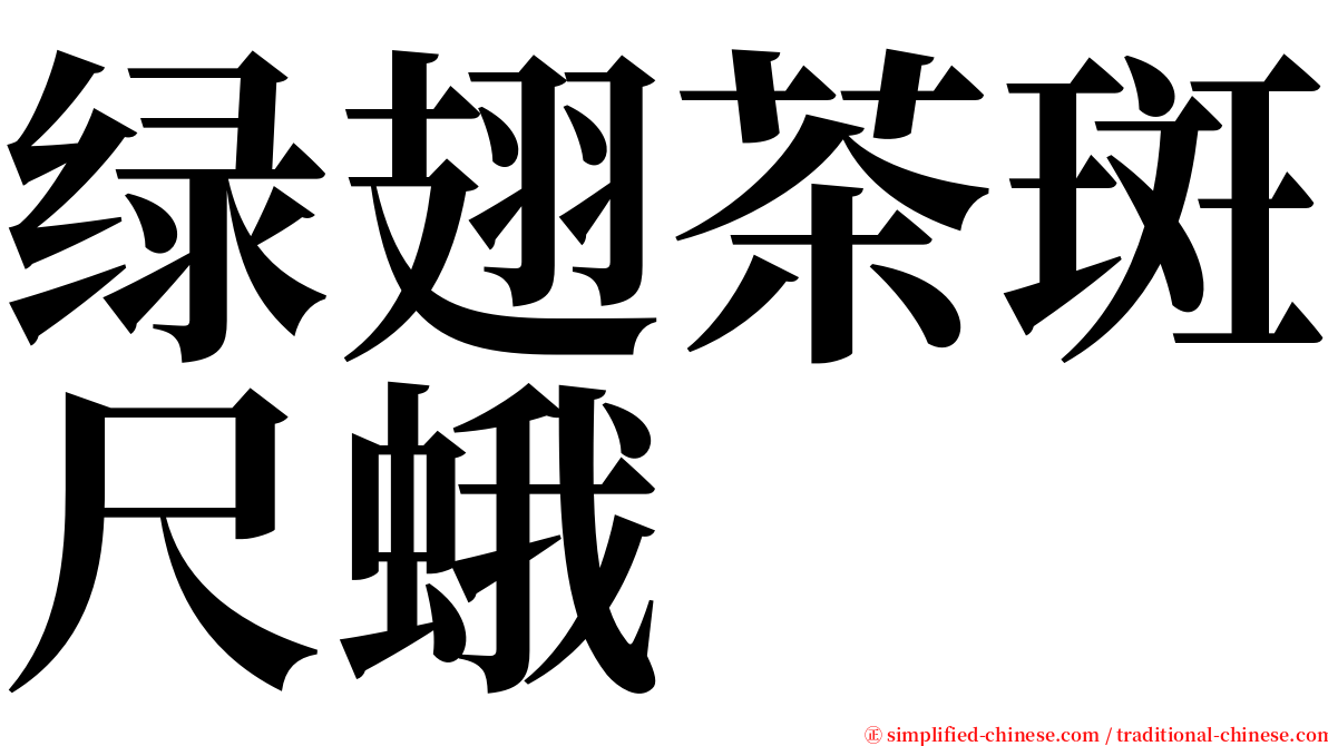 绿翅茶斑尺蛾 serif font