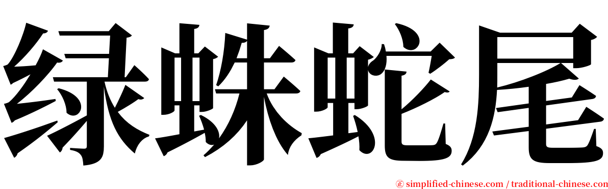 绿蛛蛇尾 serif font
