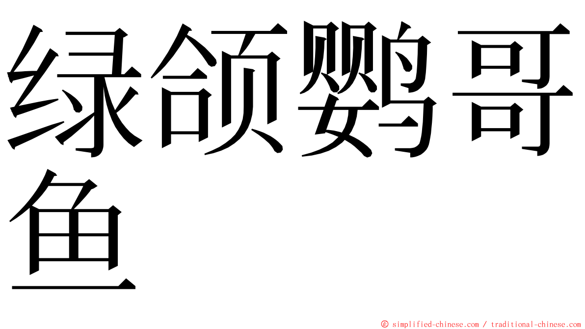 绿颌鹦哥鱼 ming font