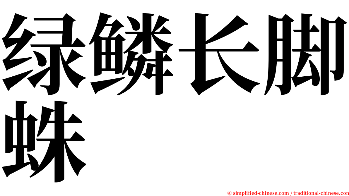 绿鳞长脚蛛 serif font