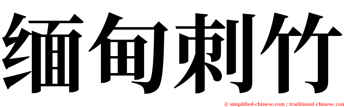 缅甸刺竹 serif font