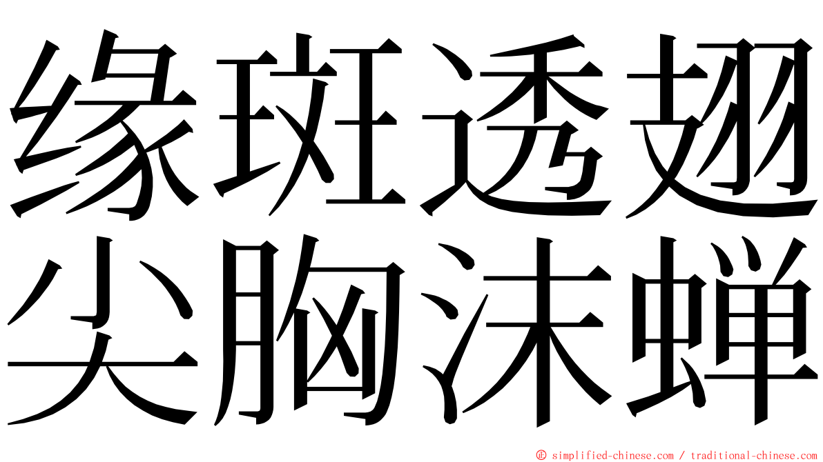 缘斑透翅尖胸沫蝉 ming font