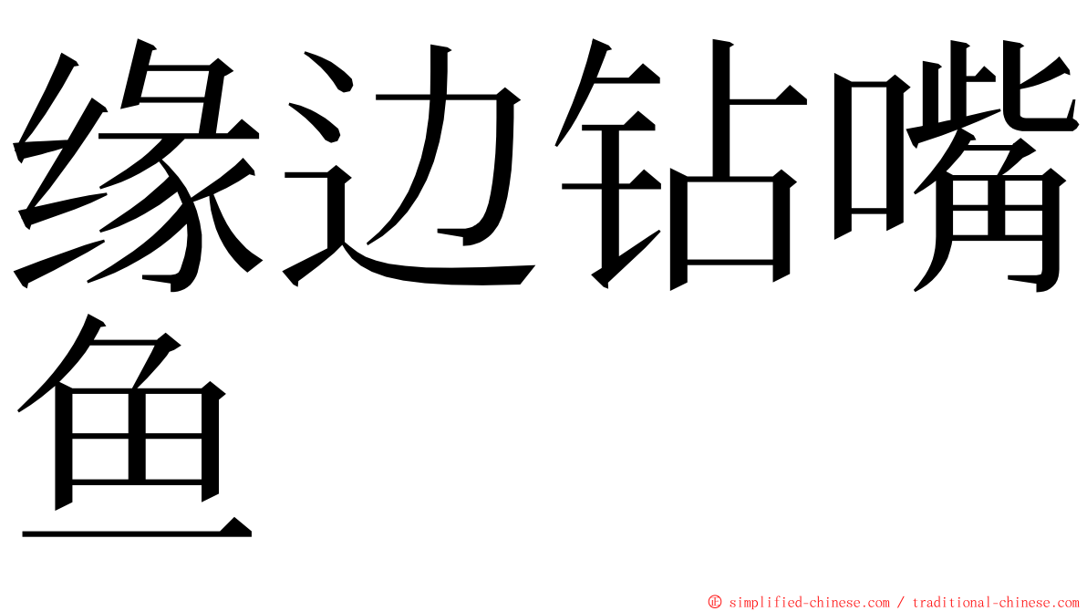 缘边钻嘴鱼 ming font