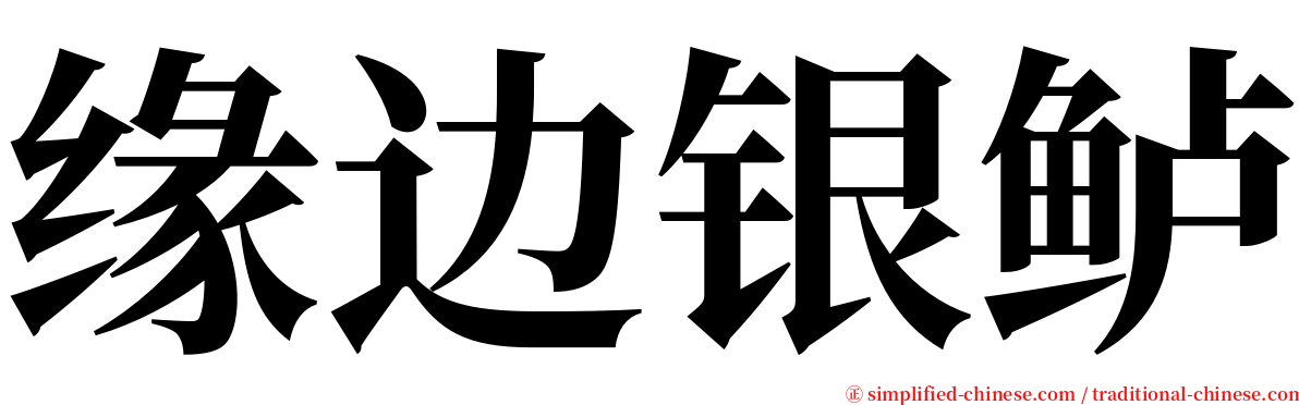 缘边银鲈 serif font