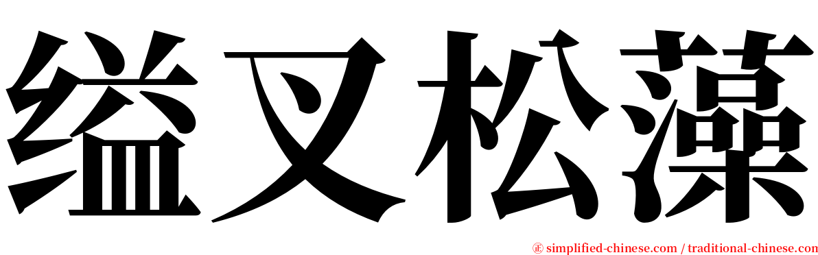 缢叉松藻 serif font