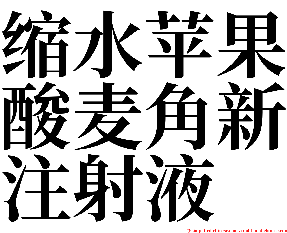 缩水苹果酸麦角新注射液 serif font