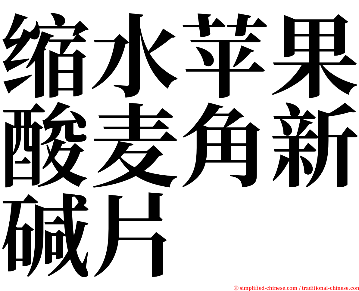 缩水苹果酸麦角新碱片 serif font
