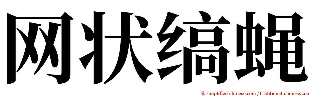 网状缟蝇 serif font