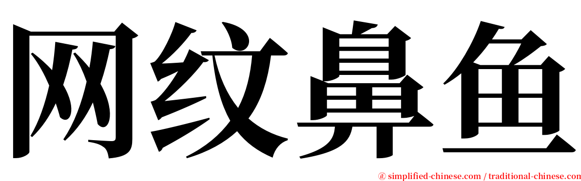 网纹鼻鱼 serif font