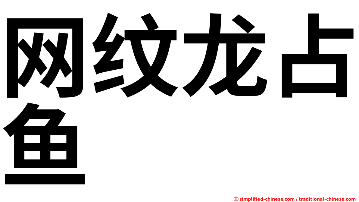 网纹龙占鱼