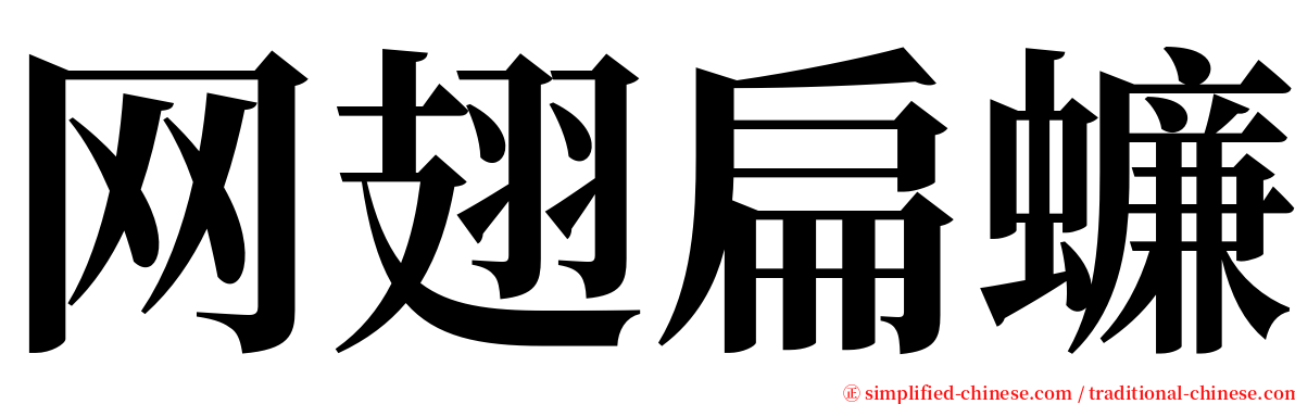 网翅扁蠊 serif font