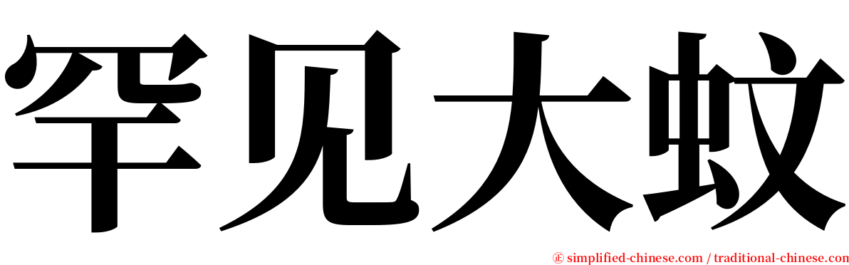 罕见大蚊 serif font