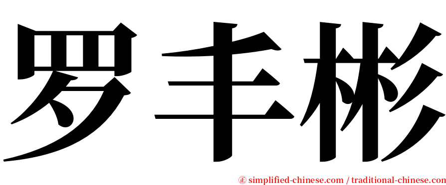 罗丰彬 serif font