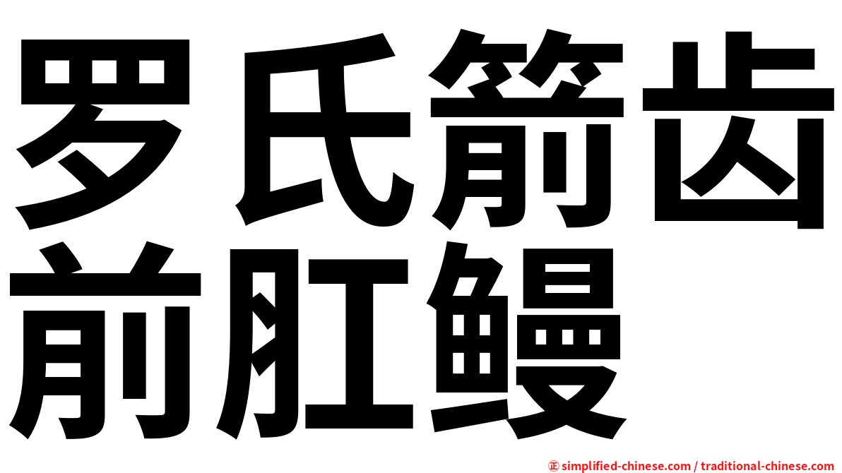 罗氏箭齿前肛鳗