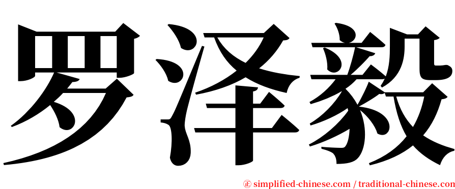 罗泽毅 serif font
