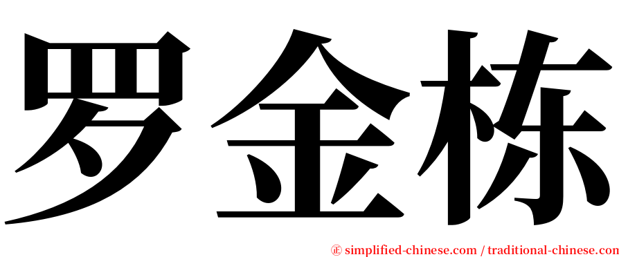 罗金栋 serif font