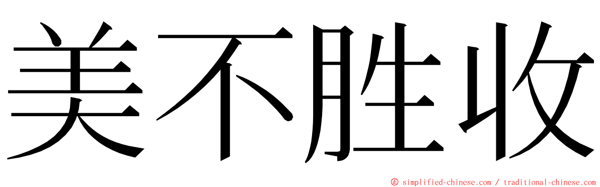 美不胜收 ming font