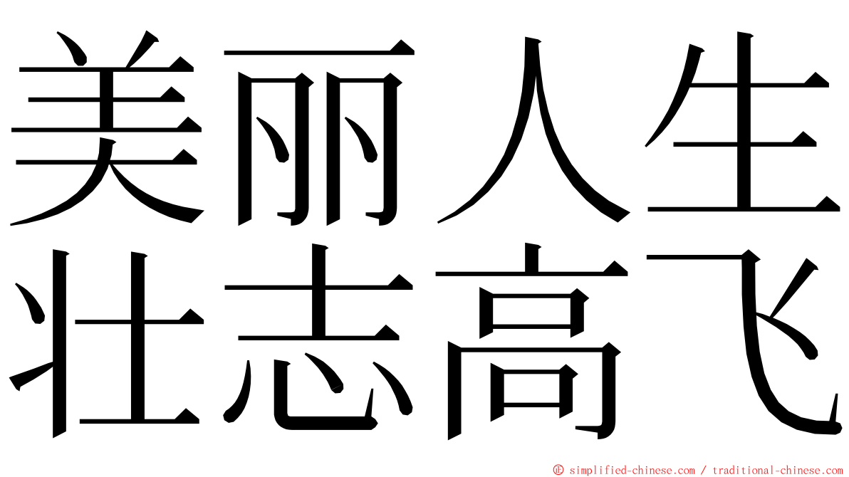 美丽人生壮志高飞 ming font