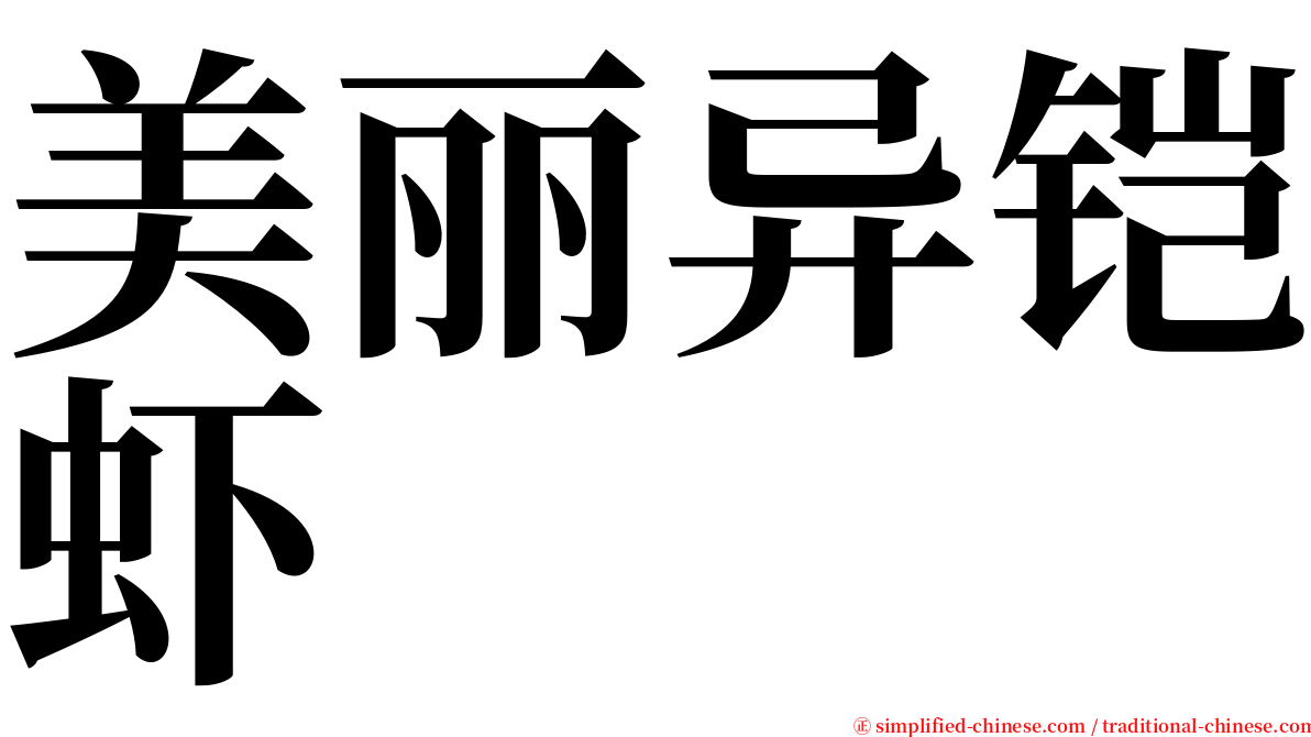 美丽异铠虾 serif font