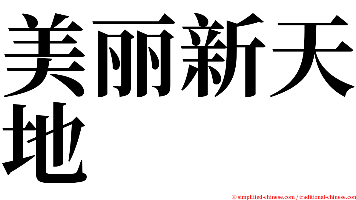 美丽新天地 serif font