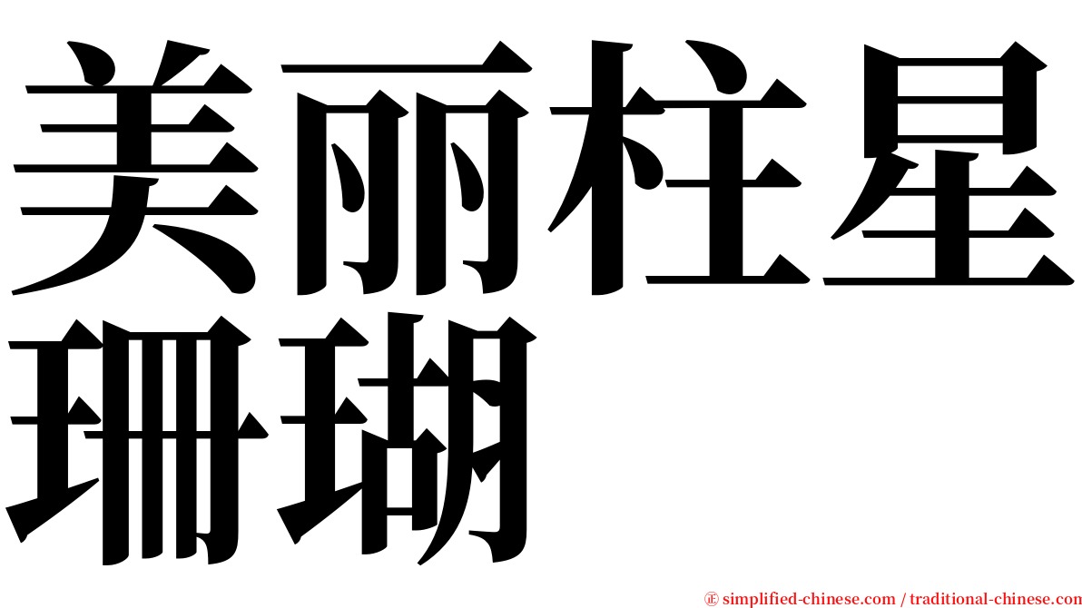 美丽柱星珊瑚 serif font