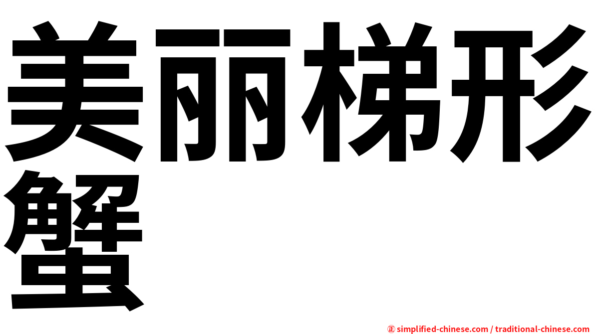 美丽梯形蟹