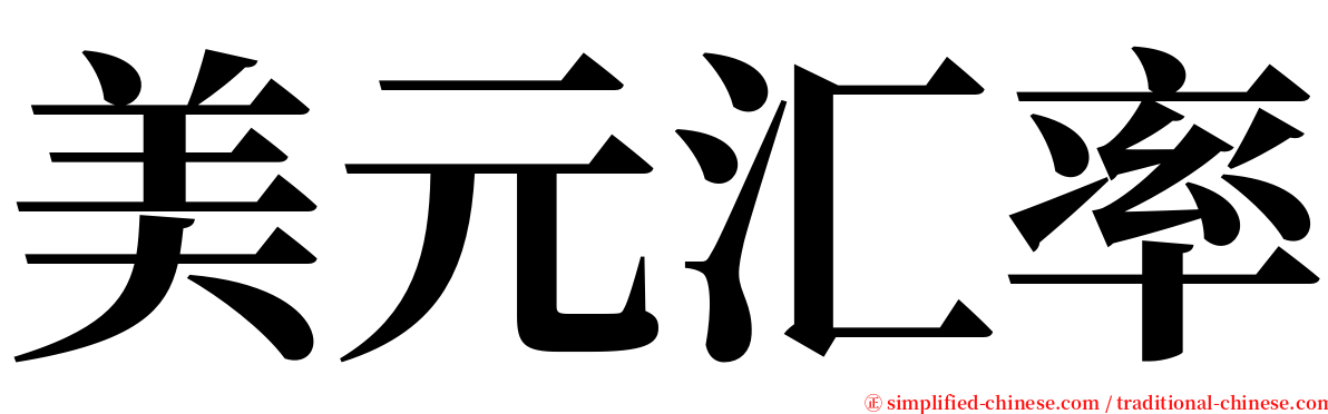美元汇率 serif font