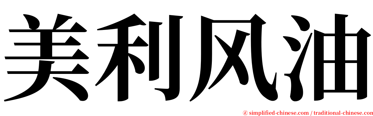 美利风油 serif font