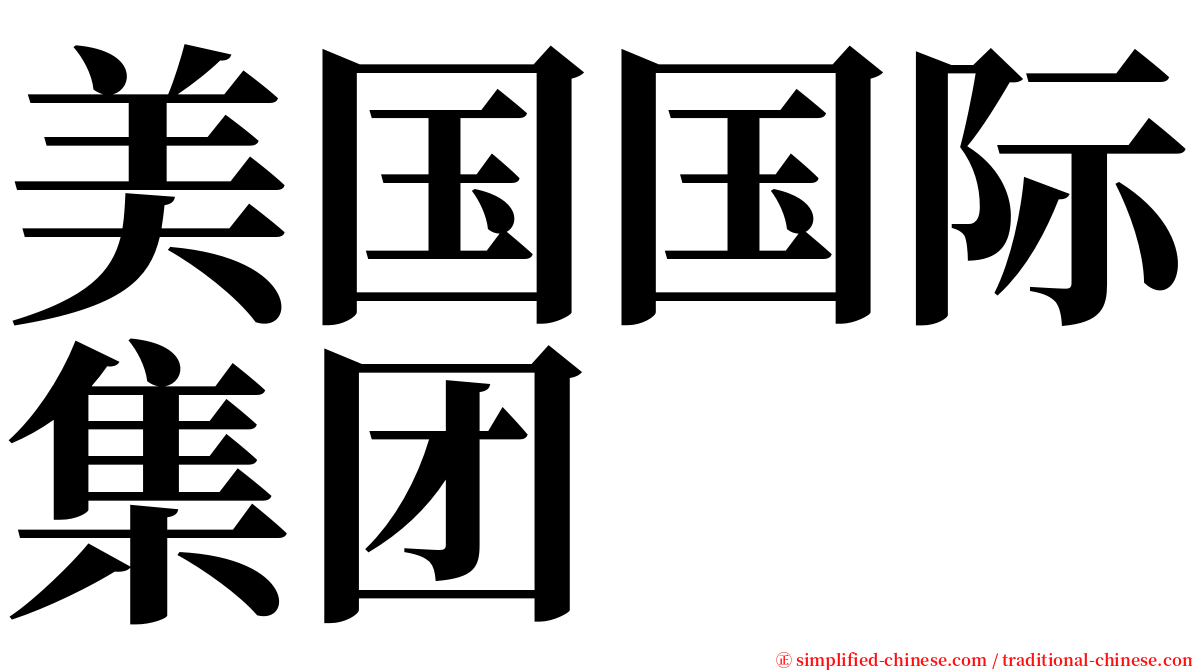 美国国际集团 serif font
