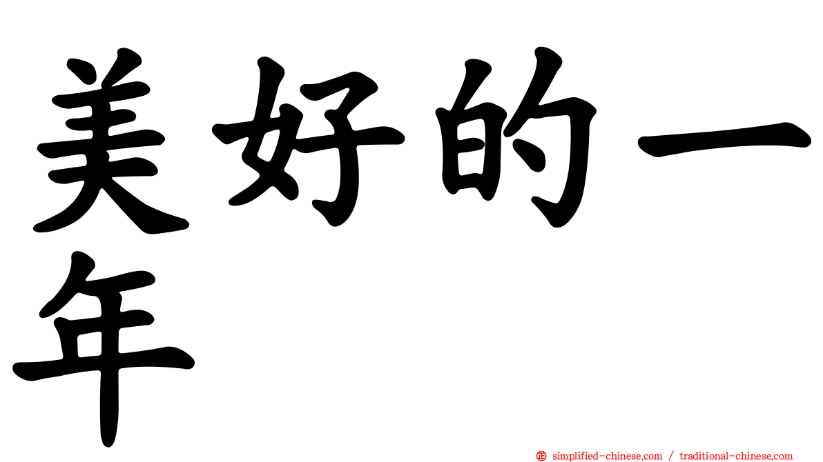 美好的一年