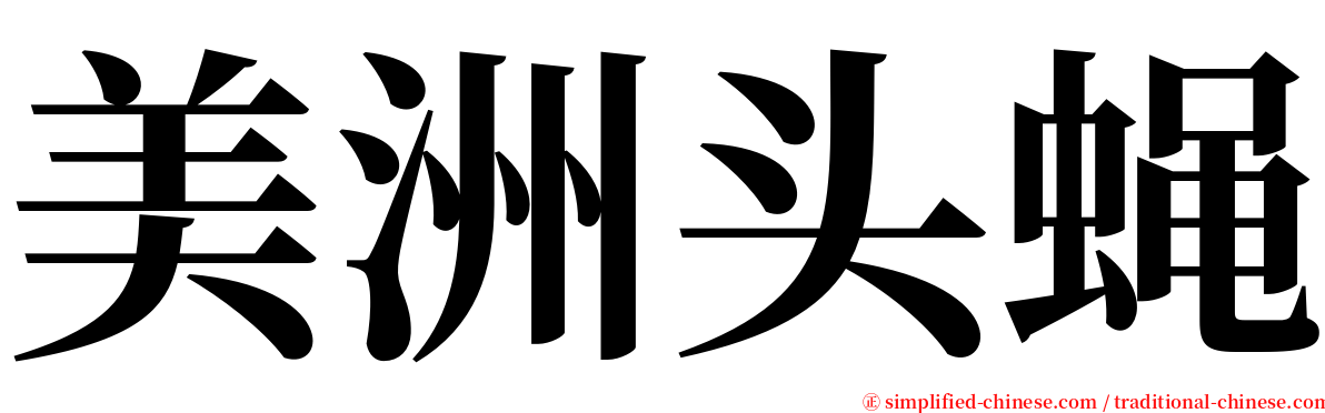 美洲头蝇 serif font