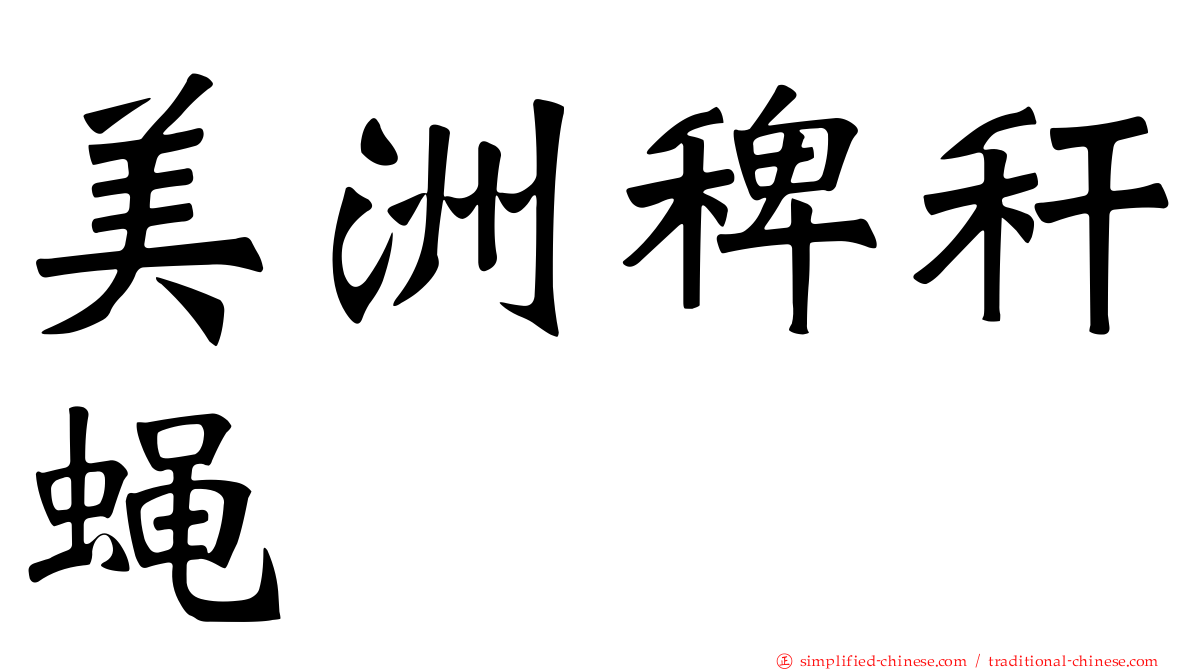 美洲稗秆蝇