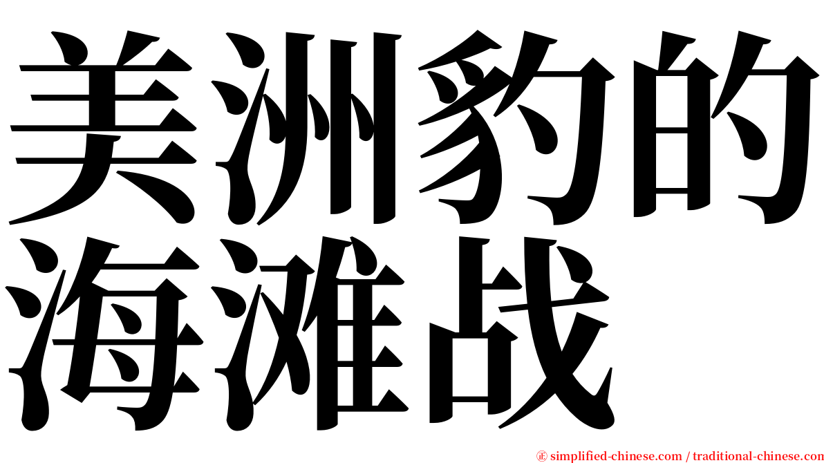 美洲豹的海滩战 serif font