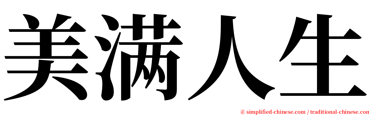 美满人生 serif font