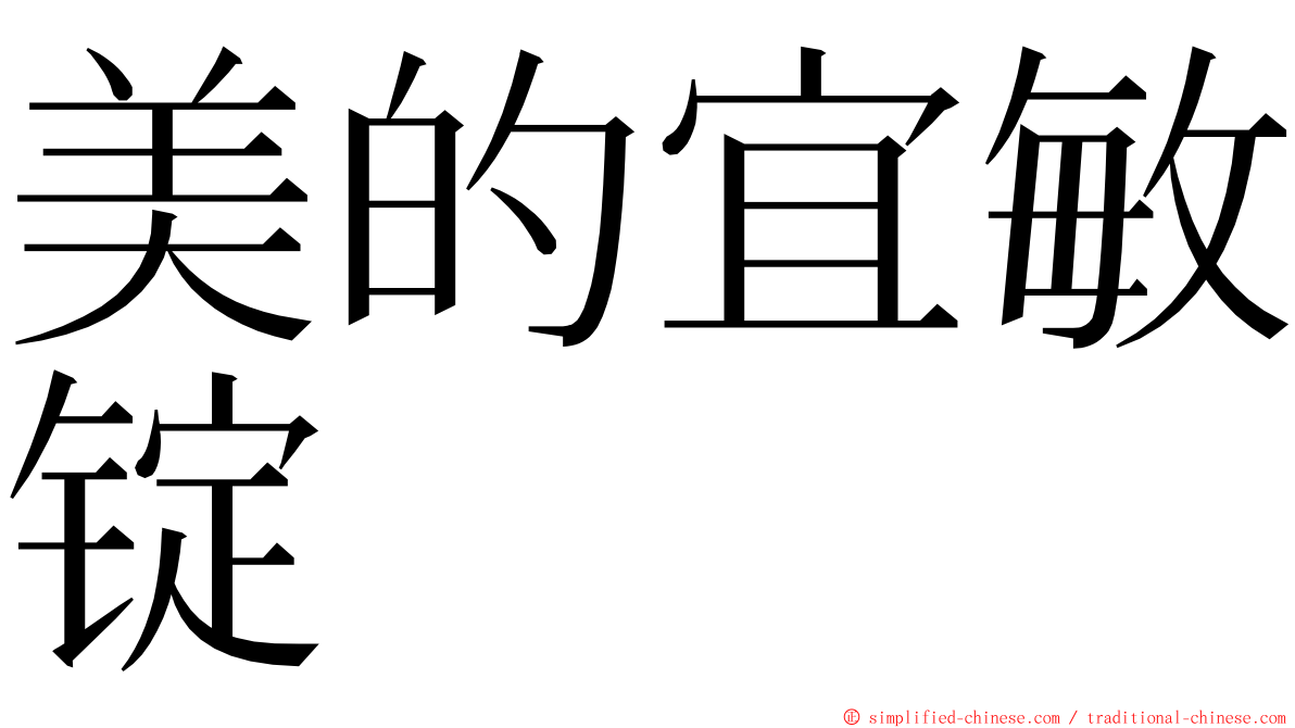 美的宜敏锭 ming font