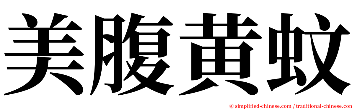 美腹黄蚊 serif font