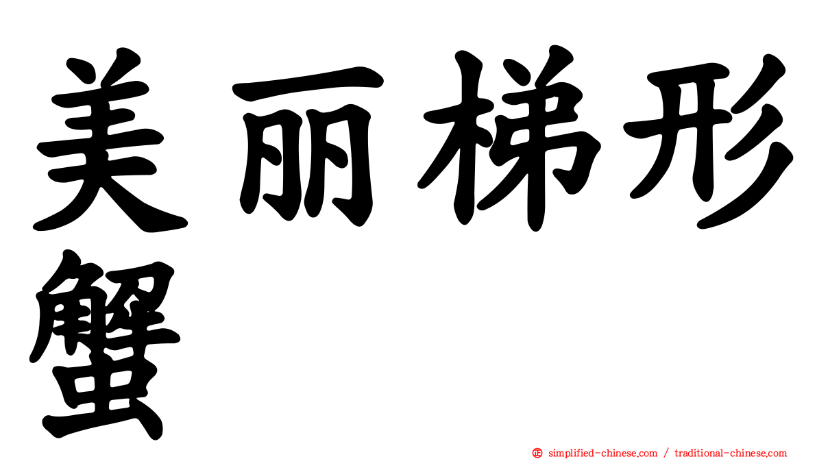 美丽梯形蟹